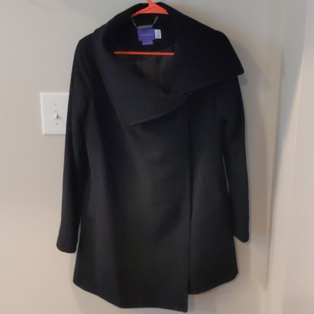 Seraphine black wool maternity pea coat US 6